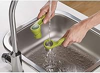 Vista 7 de Exprimidor ergonómico, con giro, de acero inoxidable Joseph Joseph, Prensa de ajos, Verde