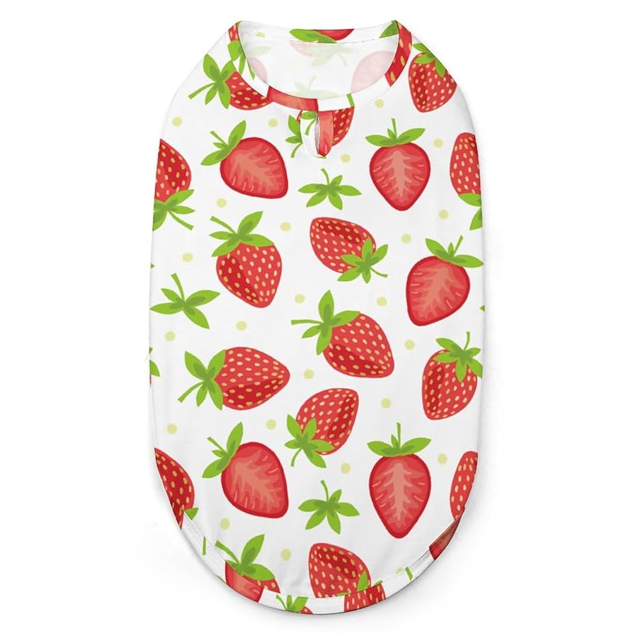 いちご　わんこさん柄 Amazon.co.jp: いちご柄 苺柄 イチゴ柄 ペット服 犬服 春夏秋 T