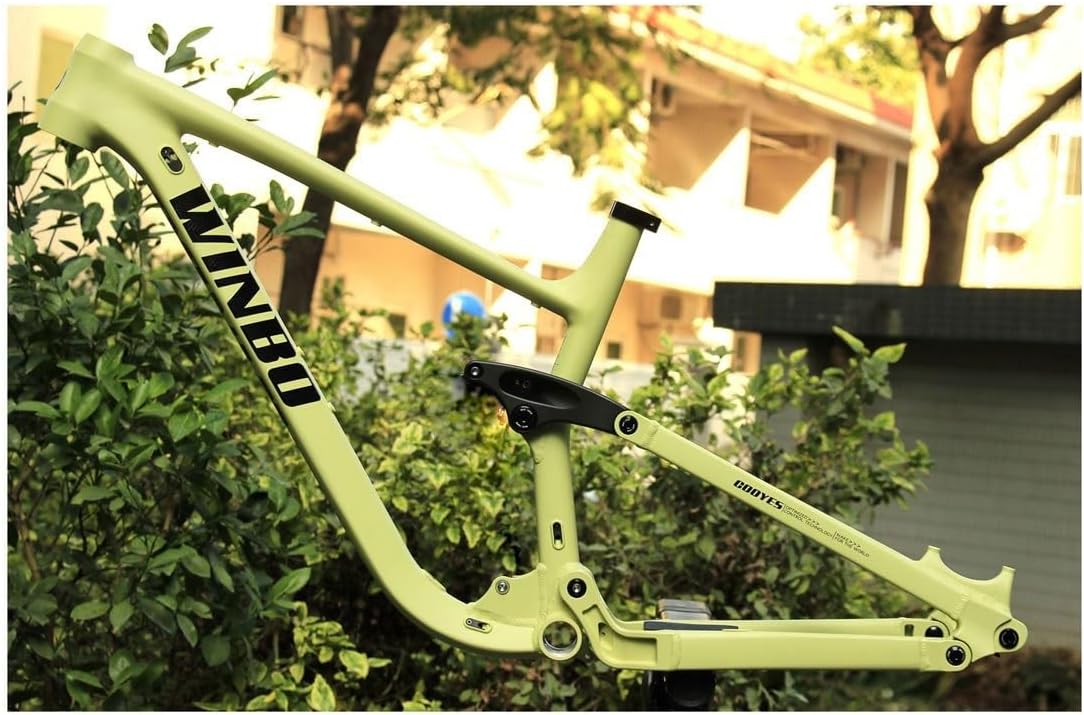 Bike Frame 27.5er 29er Downhill Mountain Bike Suspension Frame 15.5''/17''/18'' Disc Brake Thru Axle Boost 148mm/142mm(Rose Silver,17'')