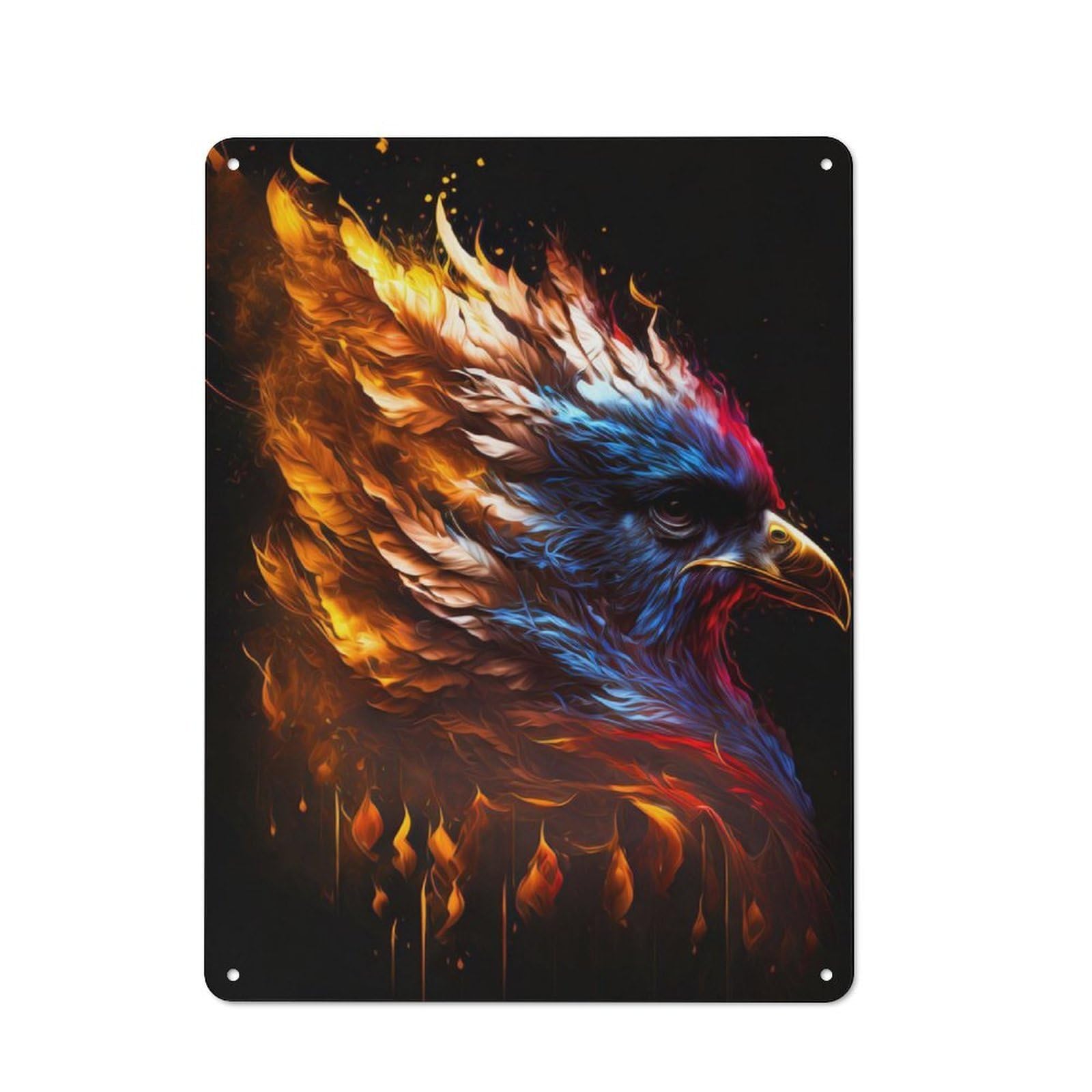 Junmoney Phoenix 40X30cm Retro Tin Wall Plaque With For Pub Or Café, A Winter Wall Decor Update For Café Interior Fans