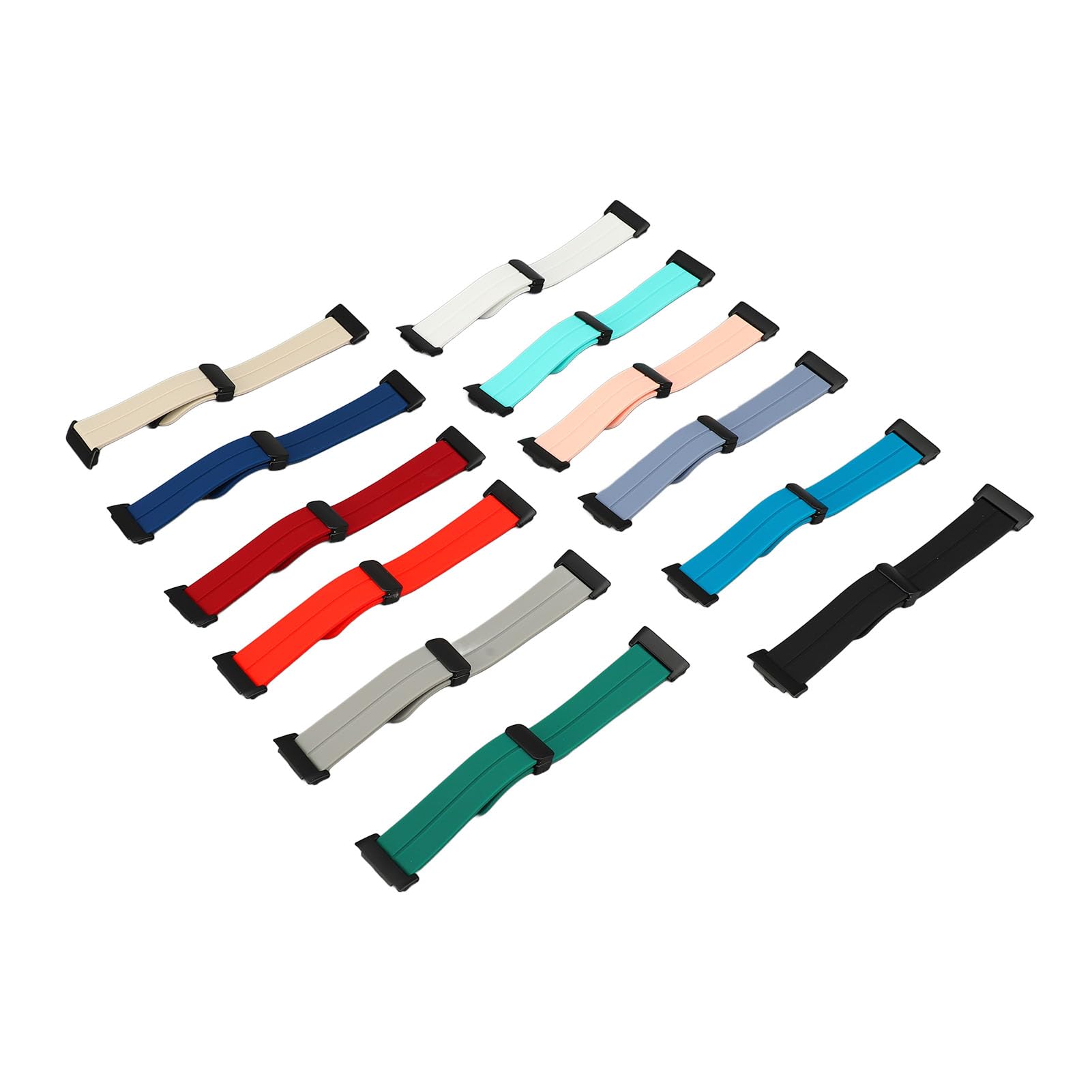 Fabater Bracelet Magnétique en Silicone, 12 Pièces, Compatible avec Montre Intelligente, Réglable, Léger, Anti-allergique, Remplacement