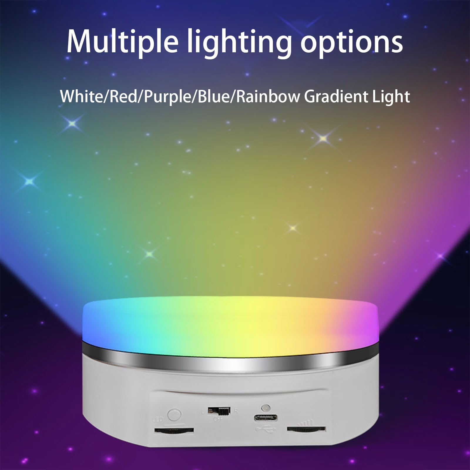 Présentoir Lumineux télécommandé Plateau tournant Support d'affichage Rotatif pour Support de Lampe LED