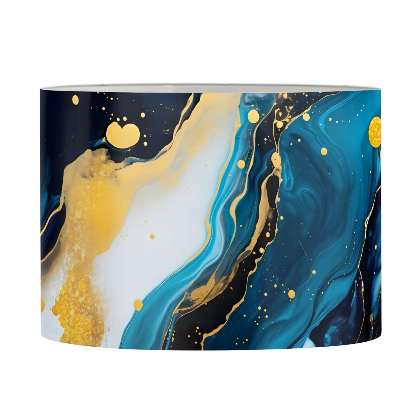 FANCOSAN Blue Marble Gold Line Decorative Lampshade Handmade Lampshades for Desk Table Lamp,Pendant Floor Light-S — image 1