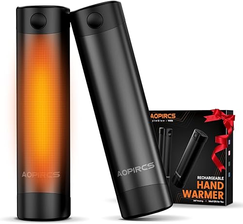 Rechargeable Hand Warmers - 2 Pack Electric Pocket Warmer, 360° Heating, 2X 5000mAh 18Hrs Long Last, 3 Settings - Camping Essentials, Hunting Gear, Christmas Stocking Stuffers, Gifts for Men, Women