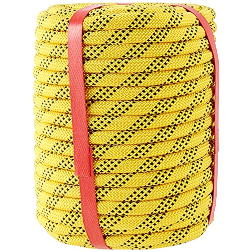 Funsuei 3/8 Inch X 100 Feet Braid Polyester Rope, Heavy Duty Braided Polyester Rigging Rope For Camping thumb #4