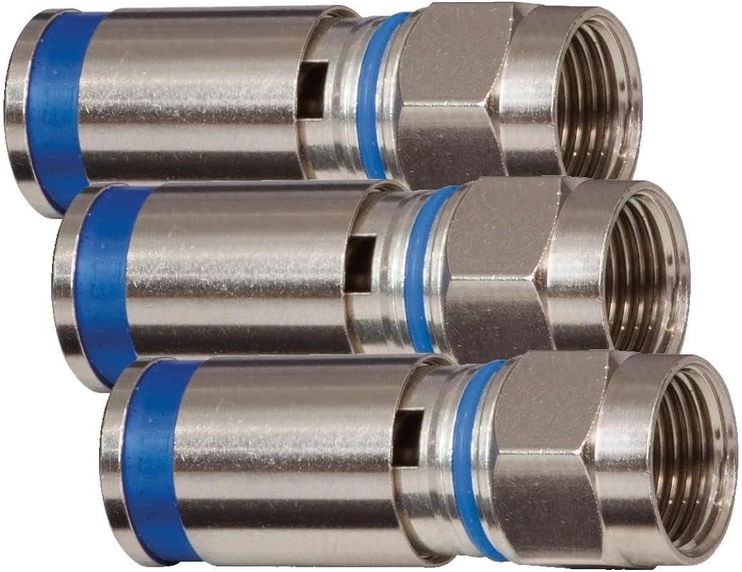 Klein Tools VDV812-623 Weatherproof F Compression Connectors, Satellite Provider Approval and Dual O-Rings to Seal Out Moisture, 30-Pack
