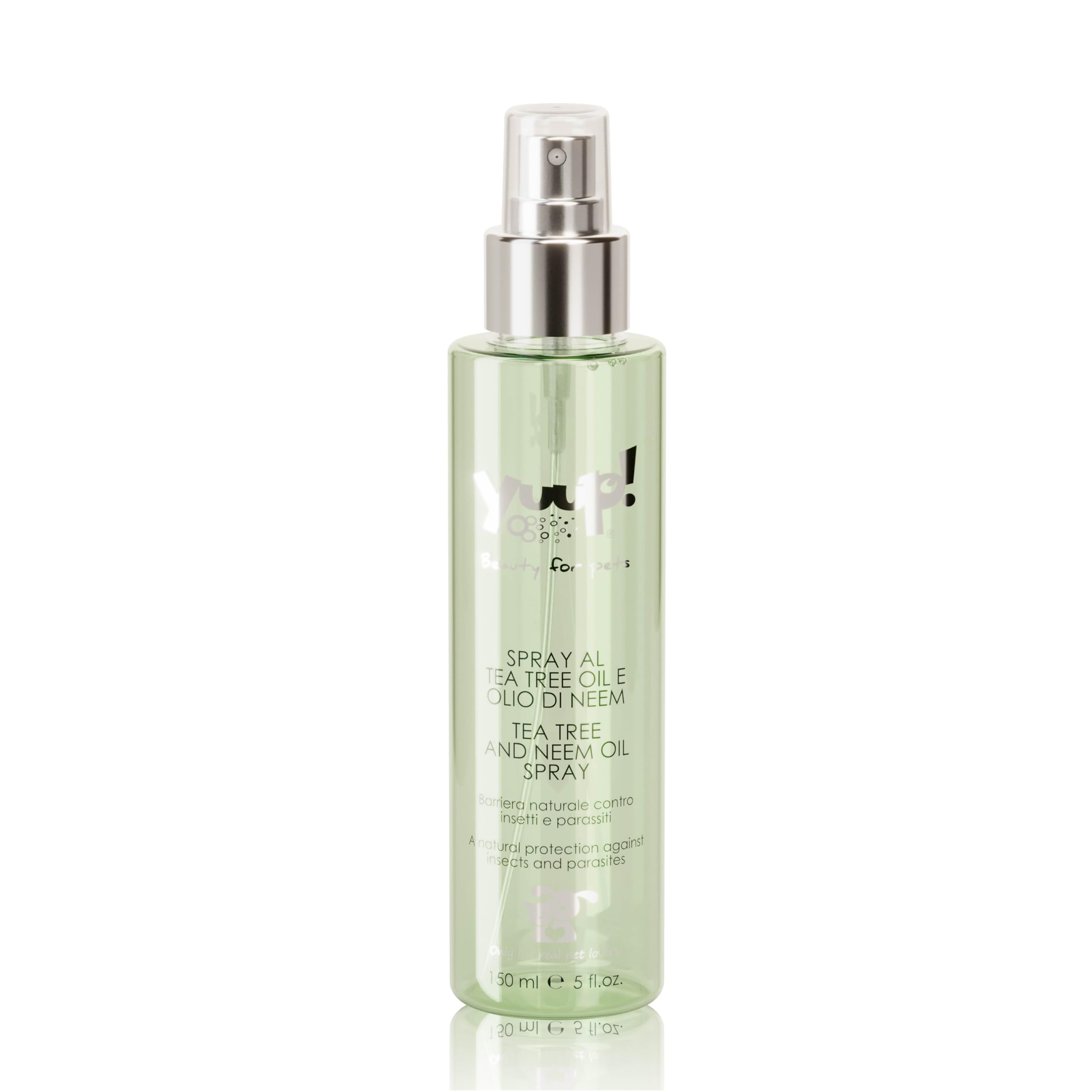 YUUP! - Spray al Tea Tree Oil e Olio Di Neem contro zanzare, mosche, zecche, antiparassitario cani e gatti, repellente antipulci naturale, 150 ml