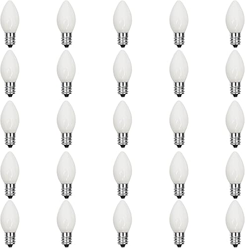 Miniatura 13 de Paquete de 25 bombillas de repuesto C7 para luces navideñas, bombillas LED verdes C7 para luces de cadena navideñas, bombillas vintage C7 E12 de C7