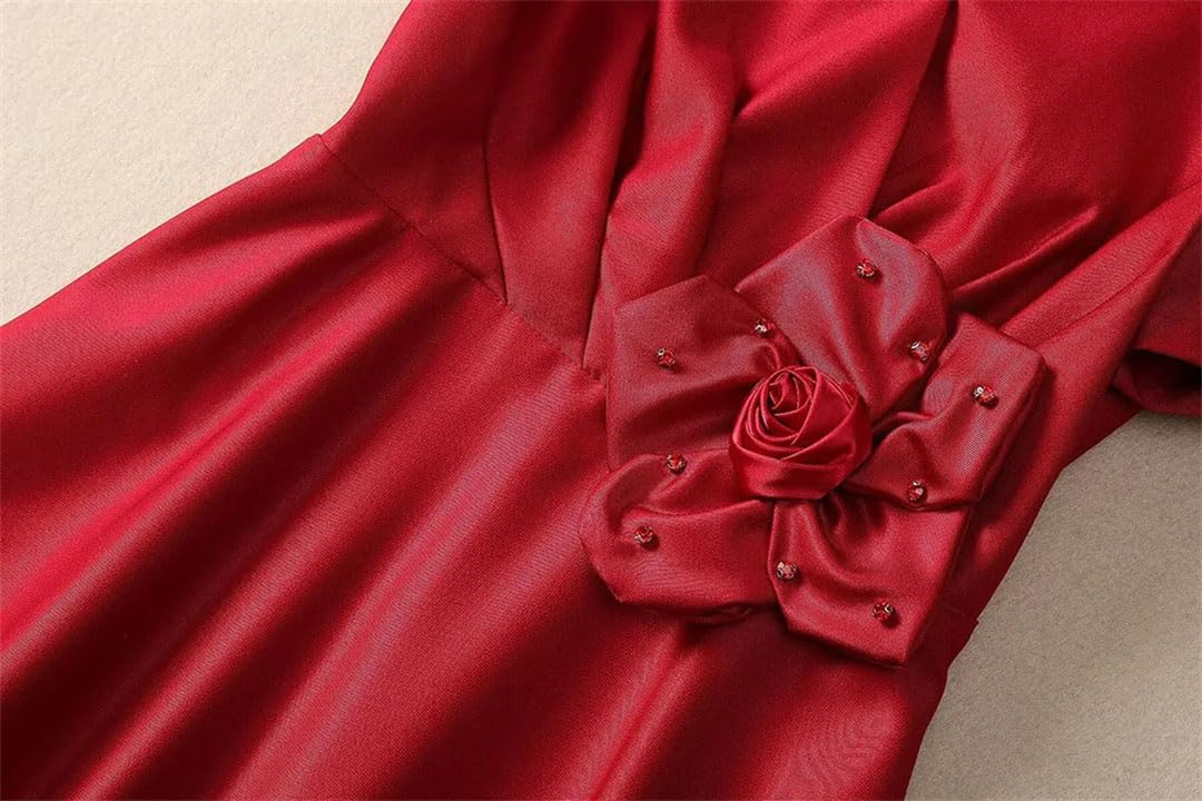 Elegancka damska sukienka na studniówkę z krótkim rękawem dekolt w serek sukienka midi ubrania