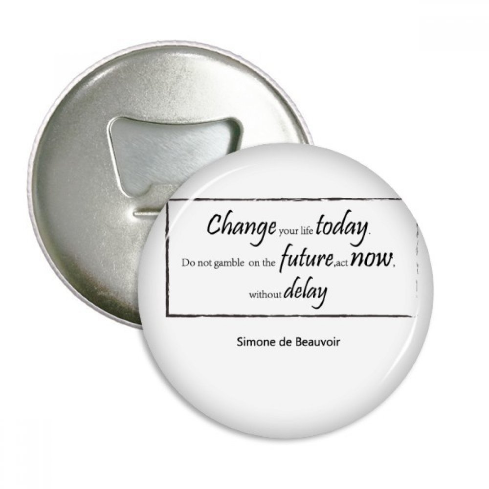 Décapsuleur Aimant Réfrigérateur et Badge Rond Citation 3 Pcs