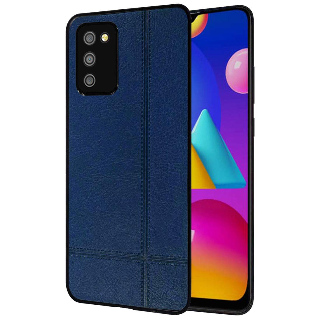 Amazon Brand - Solimo Back Cover for Samsung Galaxy M02s / F02s (Leather | Blue) (B08S7PV2HW) Amazon Price History, Amazon Price Tracker