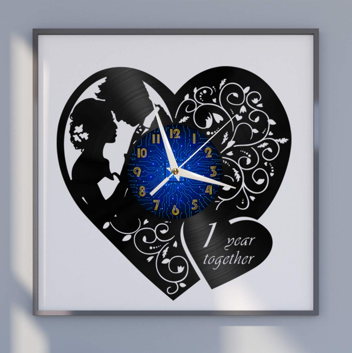 Horloge Murale Silencieuse Disque Vinyle pour un Salon Cosy