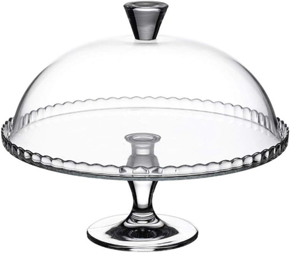 Elegant Clear Glass Footed Cake Plate with Dome ~ Party Centerpiece Dessert Stand Cake Dome