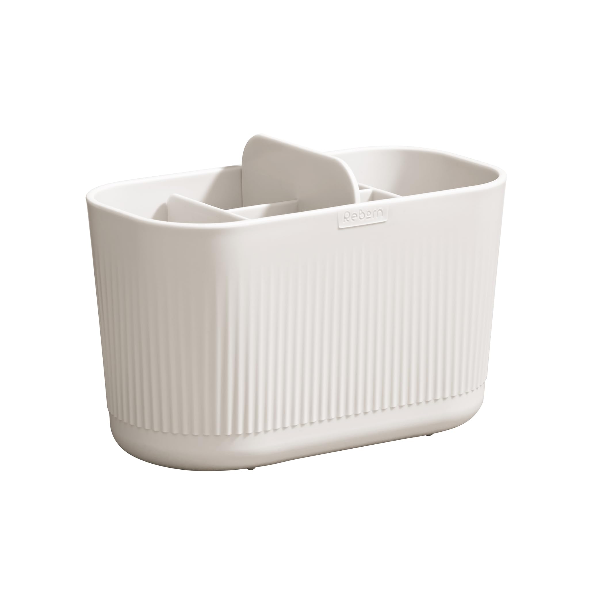 ReBorn Large Bathroom Caddy - White - 6 Compartments - Recycled Material
