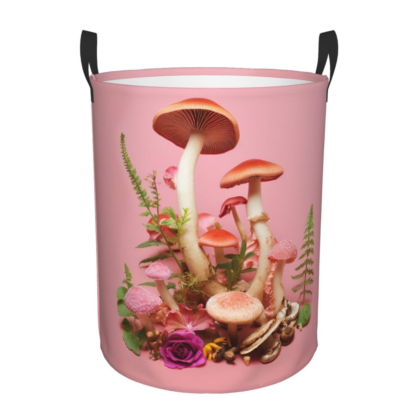 Panier à linge portable champignons pour chambre et salle de bain
