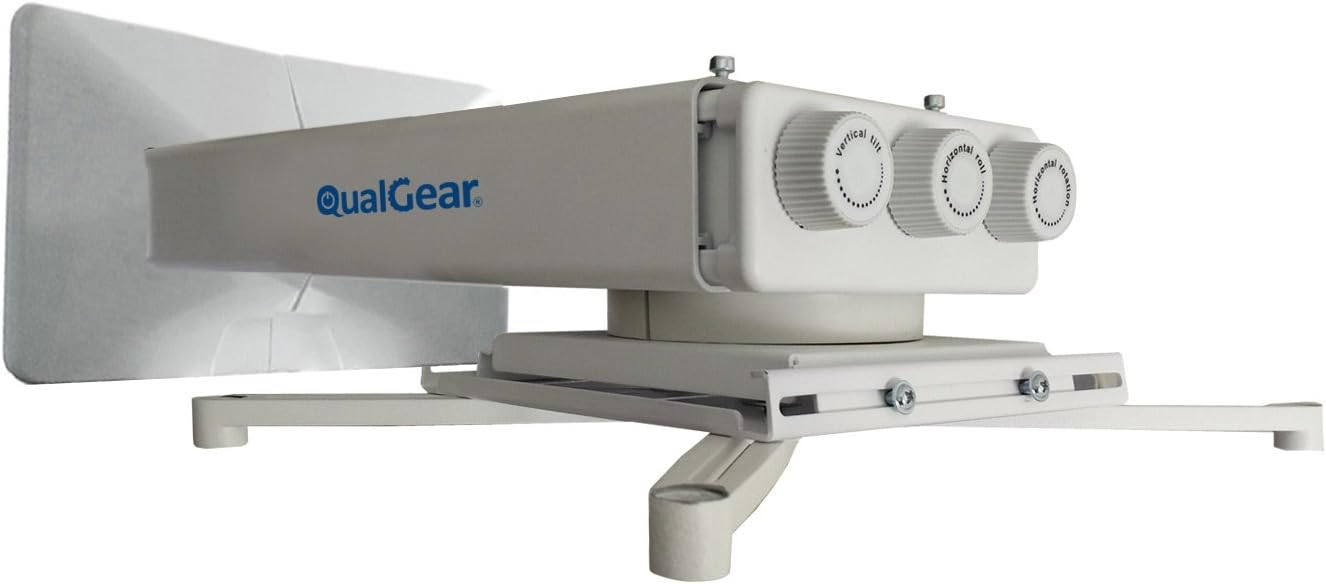 QualGear QG-PM-FT1-WHT Universal Projector Wall Mount with Fine Tune Adjustments