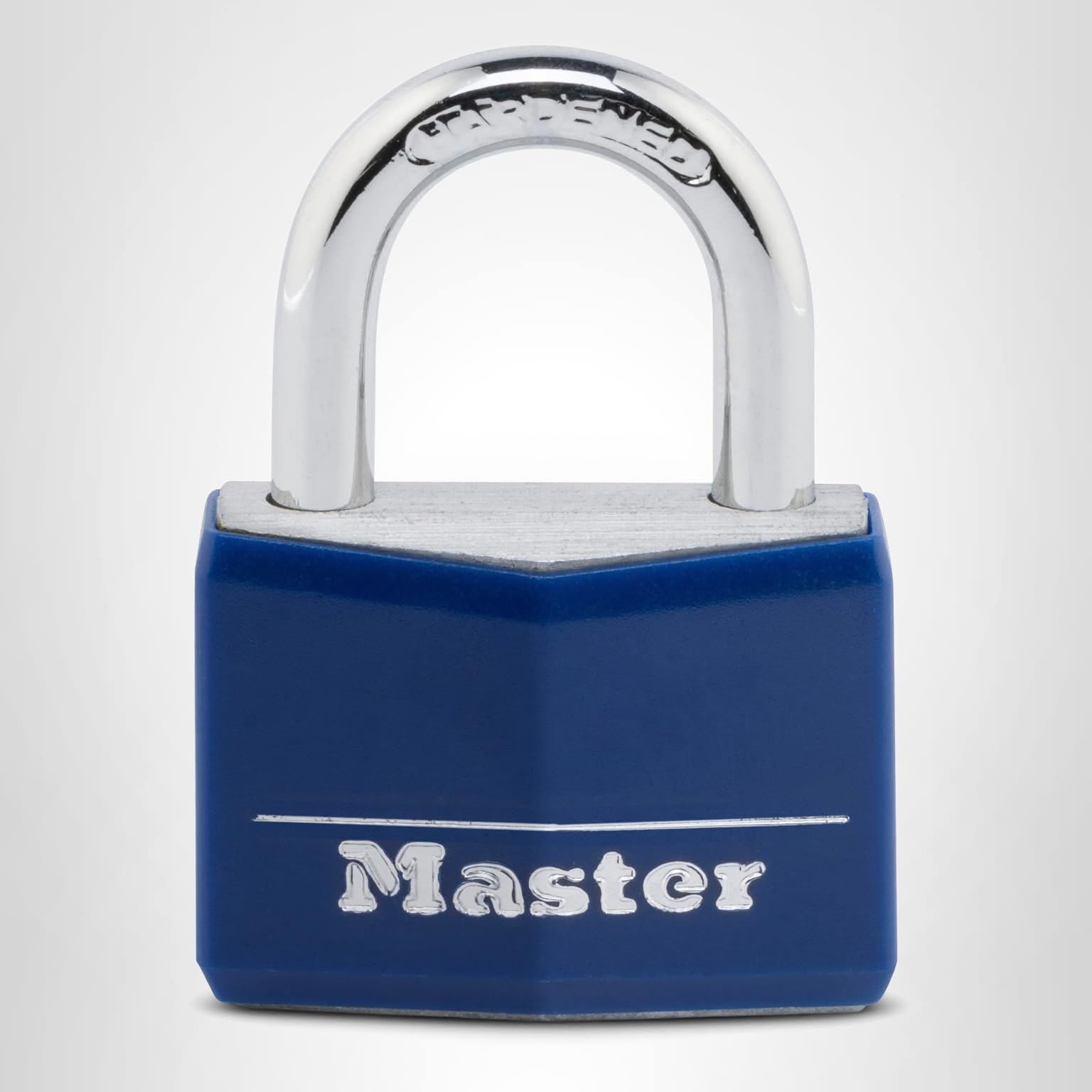 Master Lock Blue Vinyl Covered Aluminum Keyed Padlock, Small Lock