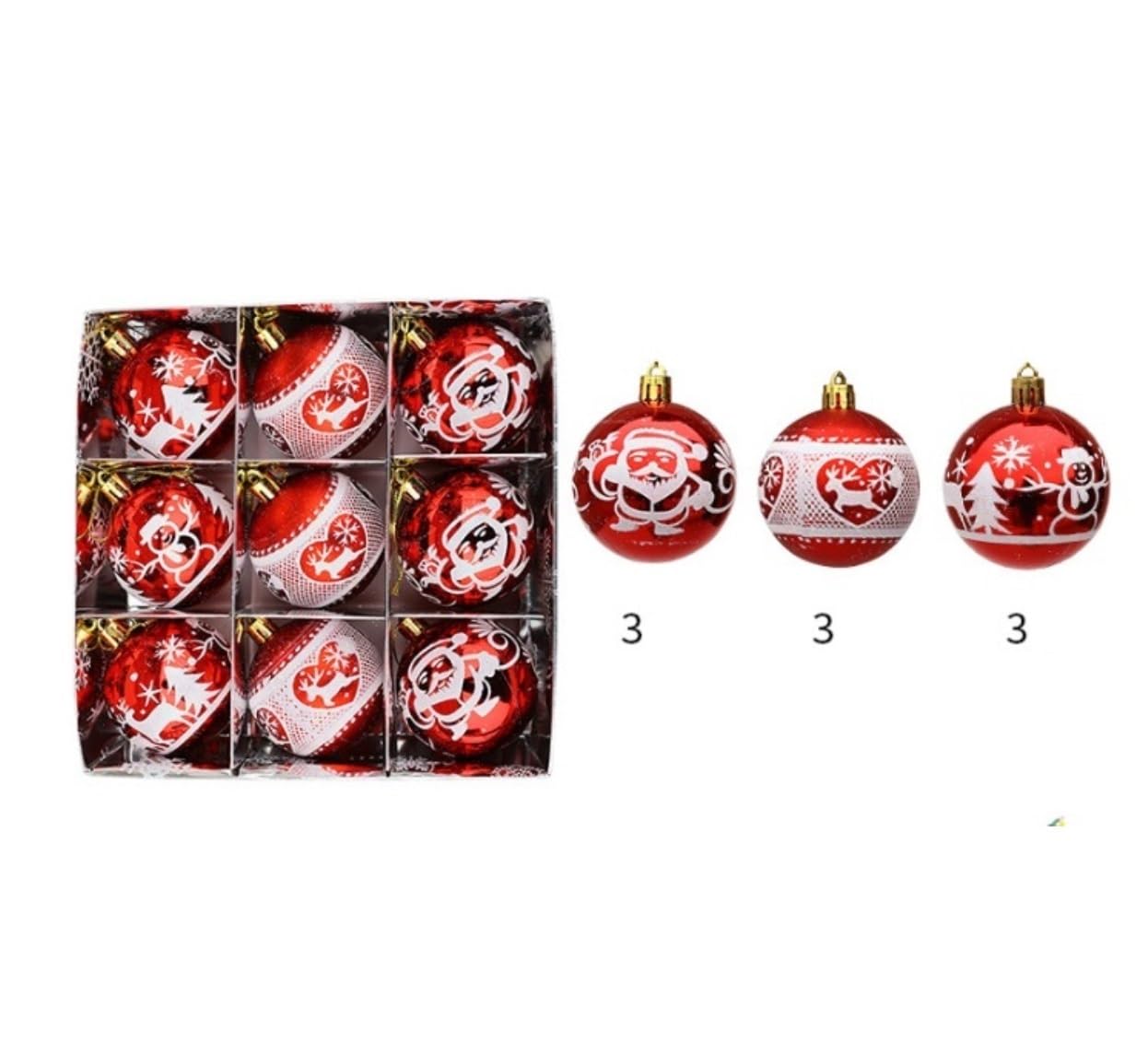 Palline Di Natale Vacanze Set Di 9 Palline Ornamenti Per Appendere L'albero Natale E Infrangibili. Natalizi Decorazione Con Decorazioni Natalizie(Rose gold)