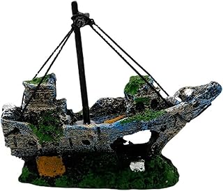 Aquarium Landscaping Decoration Shipwreck Pirate Boat Sunken Ship Fish Shelter Fish Tank Decoration Small Medium Fish Garden Pond Ornament