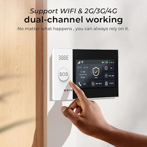 Miniatura 3 de PGST Sistema de alarma inalámbrico para el hogar, kit de 12 piezas, sistema de alarma WiFi4G para seguridad del hogar con alerta de aplicación de