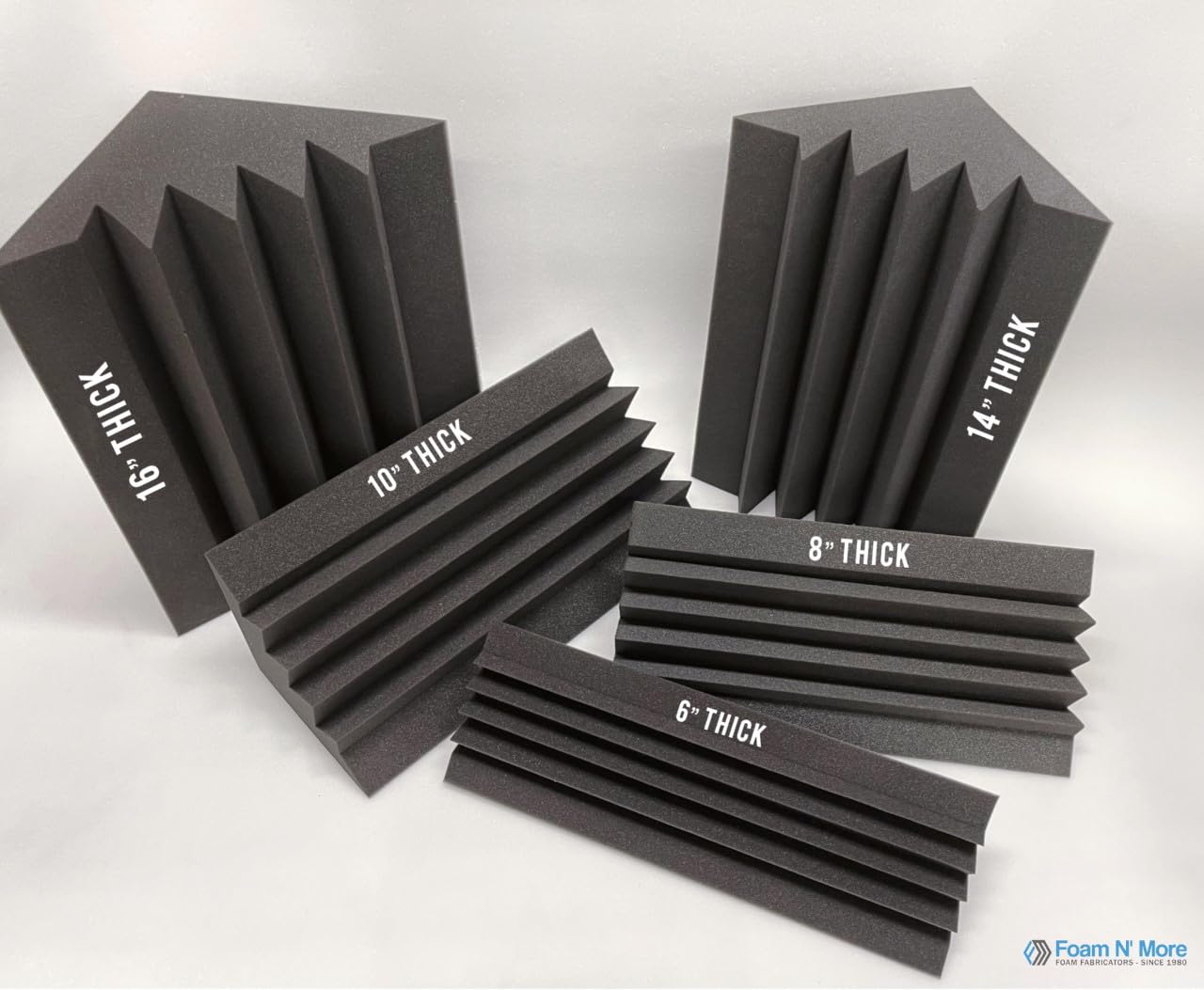 ONE (8 Pack) Studio Acoustic Corner BASS Traps Corner Base ABSORBERS Corner Wall (8'' x 8'' x 24'')