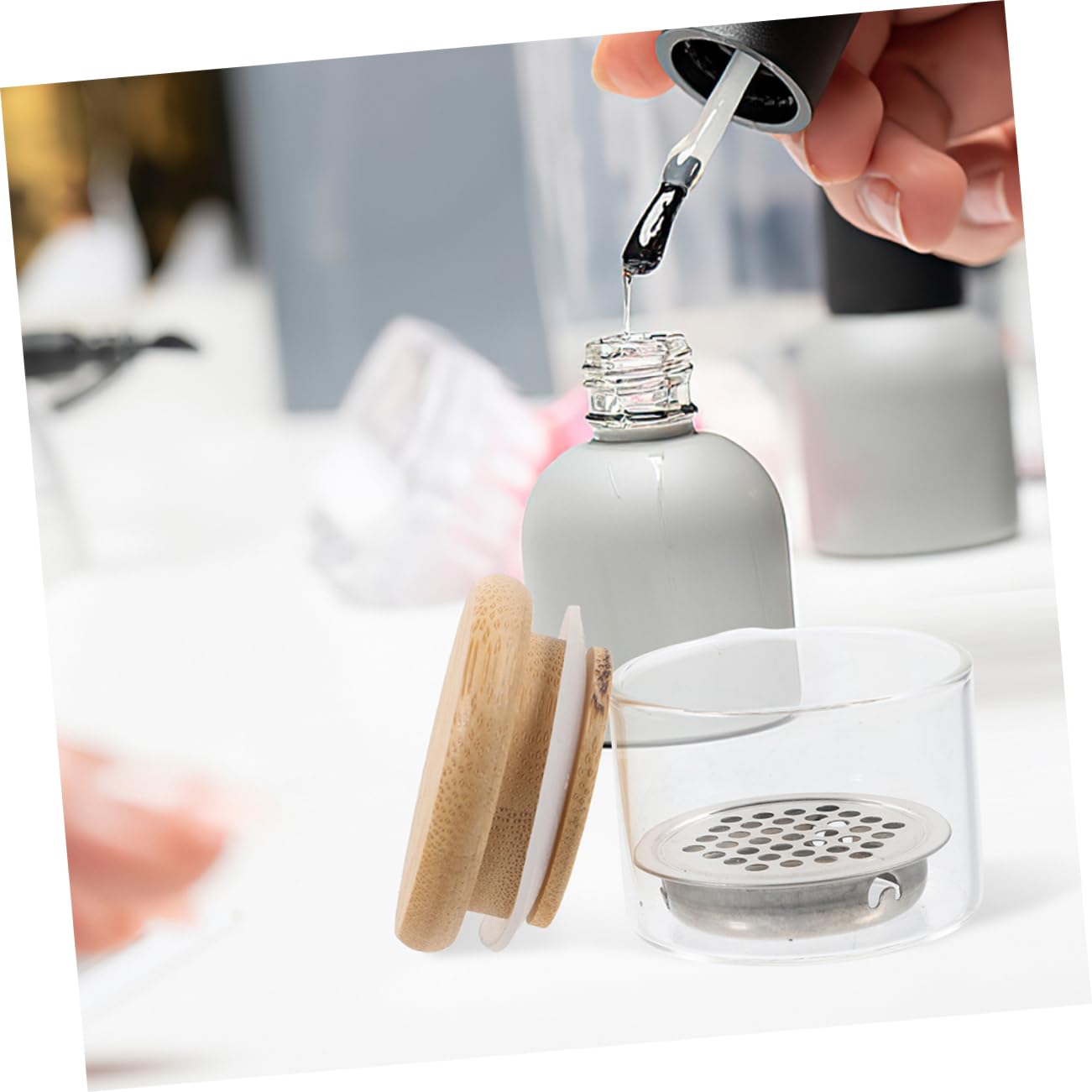 Healeved 8pezzi Ciotole Per Manicure Tazze Sostituibili Per Nail Art Strumento Per Unghie Per Estetiste e Appassionati Nail Art