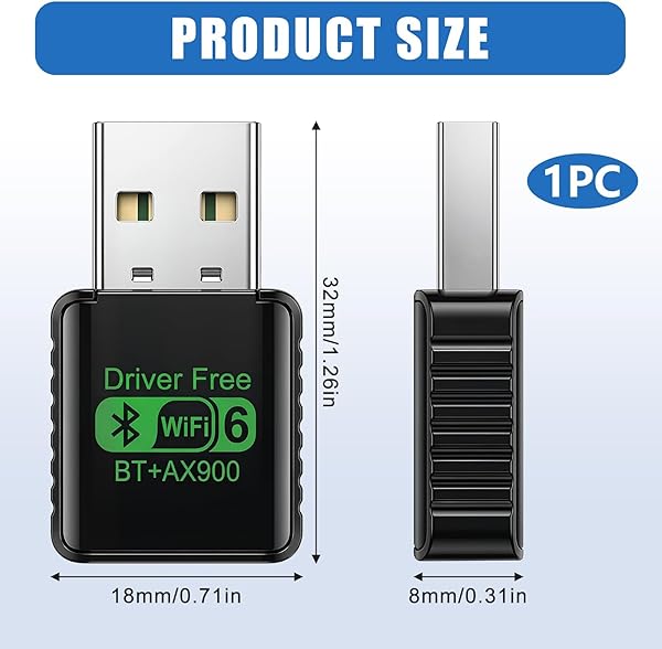WLAN Stick AX900 USB WiFi 6 Linux DualBand 600Mbit/s 5GHz + 286Mbit/s 2.4GHz,Mini USB WiFi Adapter USB WLAN Adapter PC Laptop,MU-MIMO OFDMA Empfänger WiFi Adaptor Kompatibel mit Windows 11/10/7 - 2