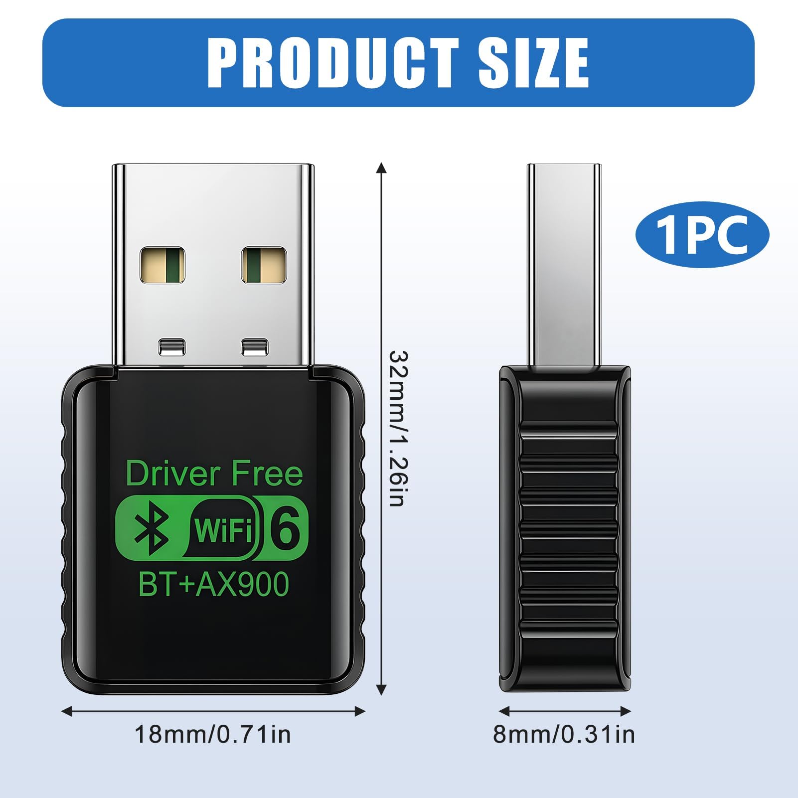 WLAN Stick AX900 USB WiFi 6 Linux DualBand 600Mbit/s 5GHz + 286Mbit/s 2.4GHz,Mini USB WiFi Adapter USB WLAN Adapter PC Laptop,MU-MIMO OFDMA Empfänger WiFi Adaptor Kompatibel mit Windows 11/10/7 - 3