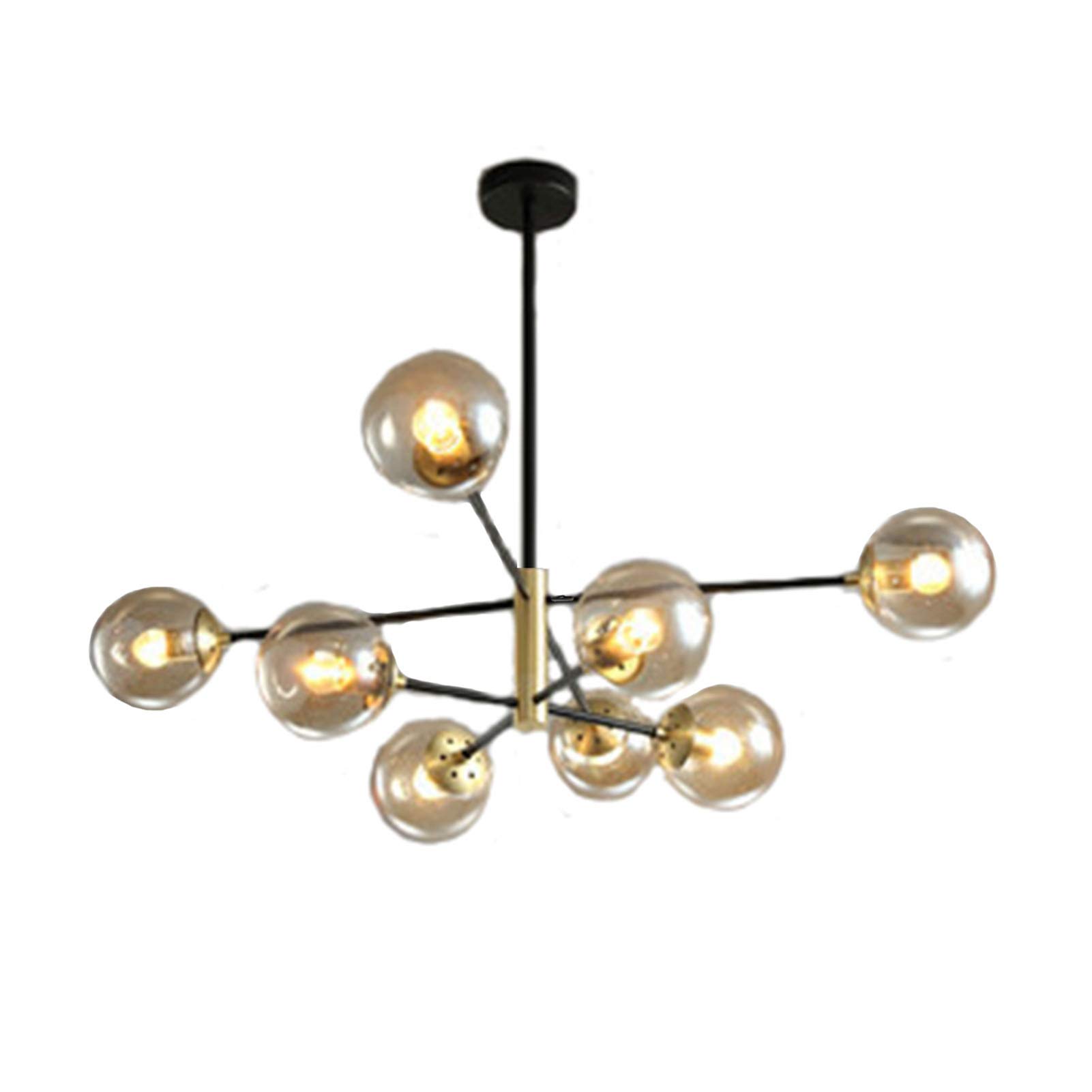 CZYLJLK Modern Sputnik Black,6-Lights Semi Flush Mount Ceiling Light for Living Room Bedroom Dining Kitchen Office Foyer,E27 Base-Black 1 8t