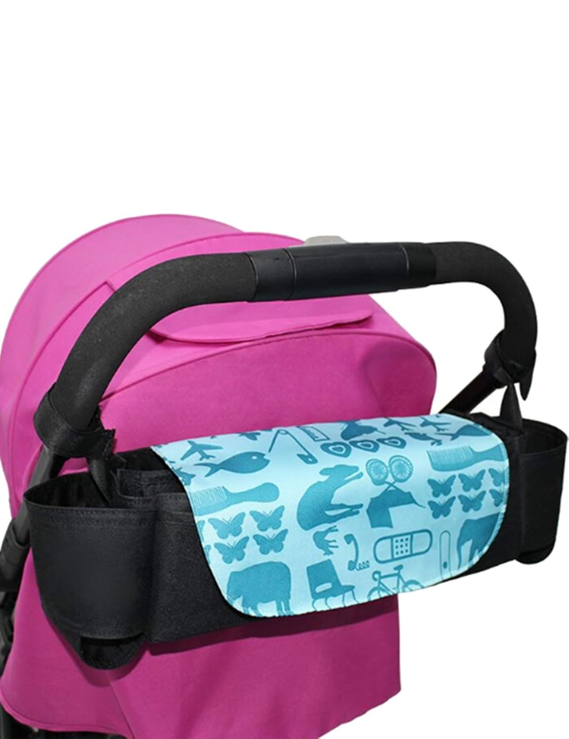 Letuwj Multifunctional Large Capacity Baby Stroller Pram Organizer Bag Pink with Free Shoulder Strap 11.8x6.7x4.7 Inch : Baby