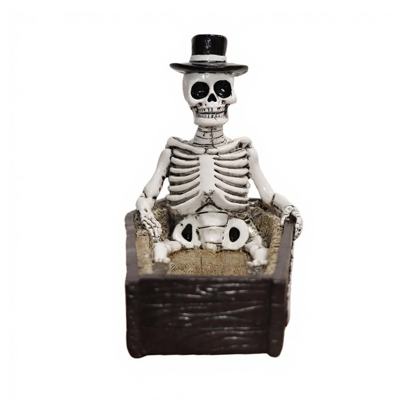 Glifora Halloween Skull Ornament, Resin Skeleton Shape 3D Printed Figure, Portable Desktop Skull Figurine Tabletop Party Decoration, Collectibles, Home Decor, A