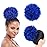 Yinmei Baibian Ombre Blue Afro Puff Drawstring Ponytails for Black Women Kinky Curly High Puffs Synthetic Bun Hair Pieces Updo Clip in on Hair Extension(T1B-Blue)