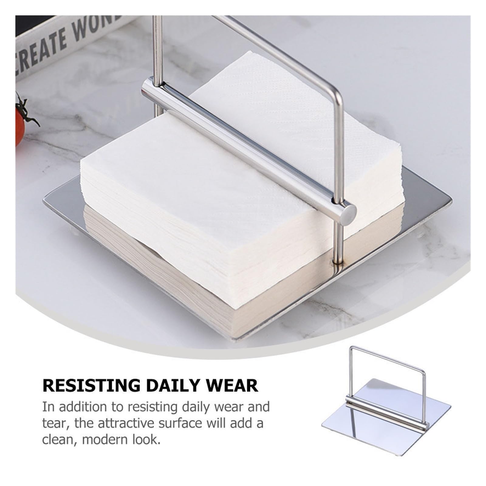 Servilletero 1 soporte for pañuelos de acero inoxidable. | For cocina, comedor, hotel, uso, estante de papel decorativo moderno, plateado