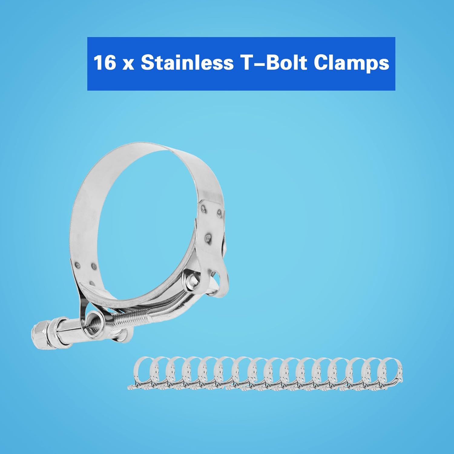 SUNROAD 8Pcs Universal 3" 610mm Polished Aluminum Turbo Intercooler Piping U-Pipe Kit With 8 Silicone Hose & 16 Bolt Clamps, Silver