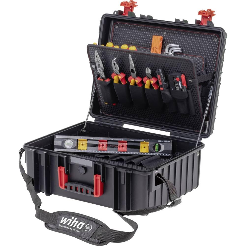 Wiha Caja de herramientas para electricista XL 2 electric 41 piezas I lleno de herramientas I caja de herramientas profesional con correa de transporte