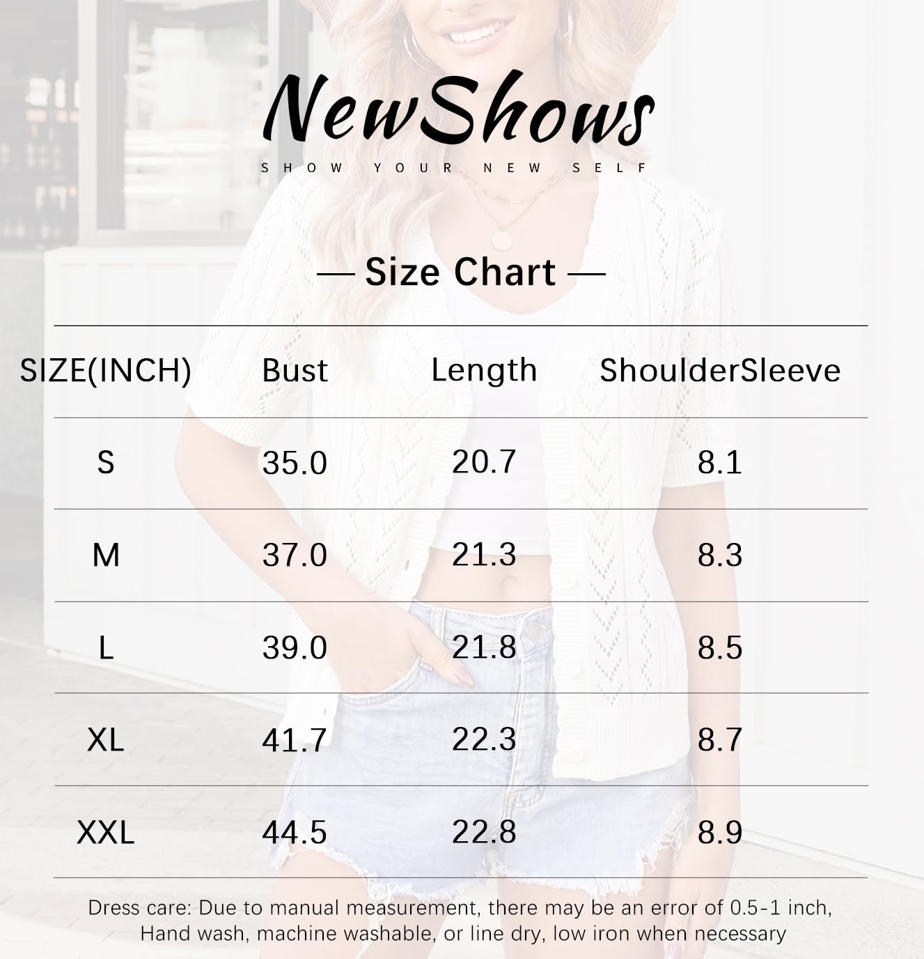 Newshows Cardigans Mujer Manga Corta Verano Ligero Chaqueta de Punto Crochet Cuello V Bolero Shrugs Top para Vestido