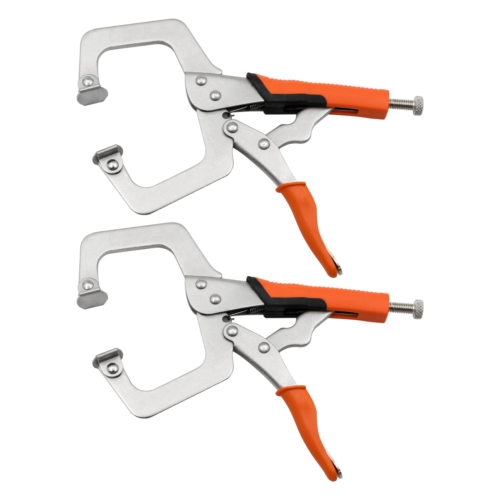 22 cm C-Clamp, Heavy Duty Clamp with Adjustable Clamping Surface for Woodwork, Welding and Dowel Connections, Pack of 2 (22 cm)