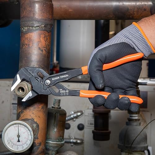 Miniatura 6 de Klein Tools D53102KIT Juego de llaves de alicates ajustables, alicates compactos de mandíbula lisa paralela de alto apalancamiento, 7 pulgadas y 10
