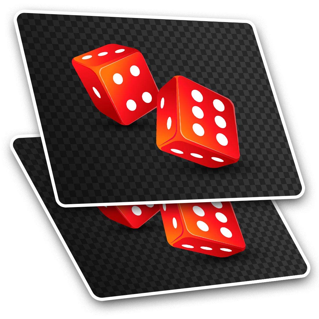 Destination Vinyl Ltd Multi 2 X 10Cm Rectangle Vinyl Stickers - Red Dice Casino Las Vegas Gambling 16026
