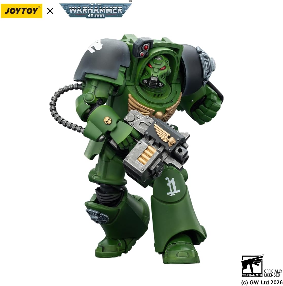 JOYTOY Warhammer 40K 1/18 Action Figure Salamanders Terminator 2 with Power Sword and Storm Bolter 5.6in Model Collector's Gift
