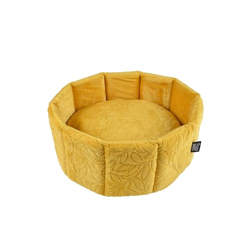 LOVE STORY Cesta Redonda de 38 x 16 cm Boho Cat Mostaza