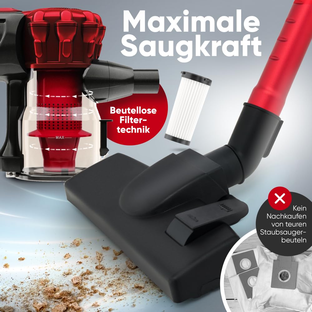 Clatronic® 2in1 Staubsauger und Handstaubsauger mit 6,8m Kabel | Starke Saugleistung | für Auto und Haushalt | Staubsauger beutellos | Staubsauger ohne Beutel | Auto Staubsauger stark | BS 1314