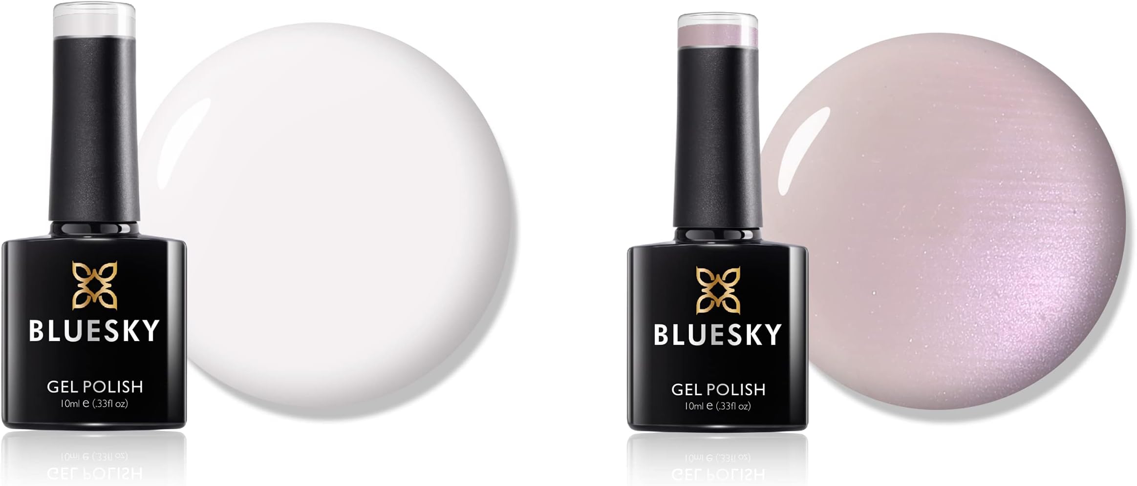 Gift Packs Shellac French Manicure - Cream Puff & Negligee -UV Gel By Bluesky 10ml