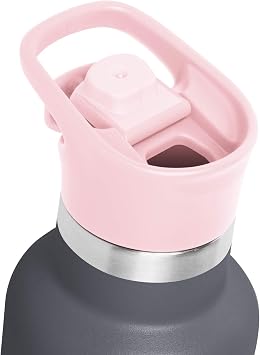 Simple Modern Ascent Flip Coffee Lid - Fits All Ascent and Hydro Flask Standard Mouth Water Bottle Sizes - Leak Proof, Double Wall Insulated - Blush