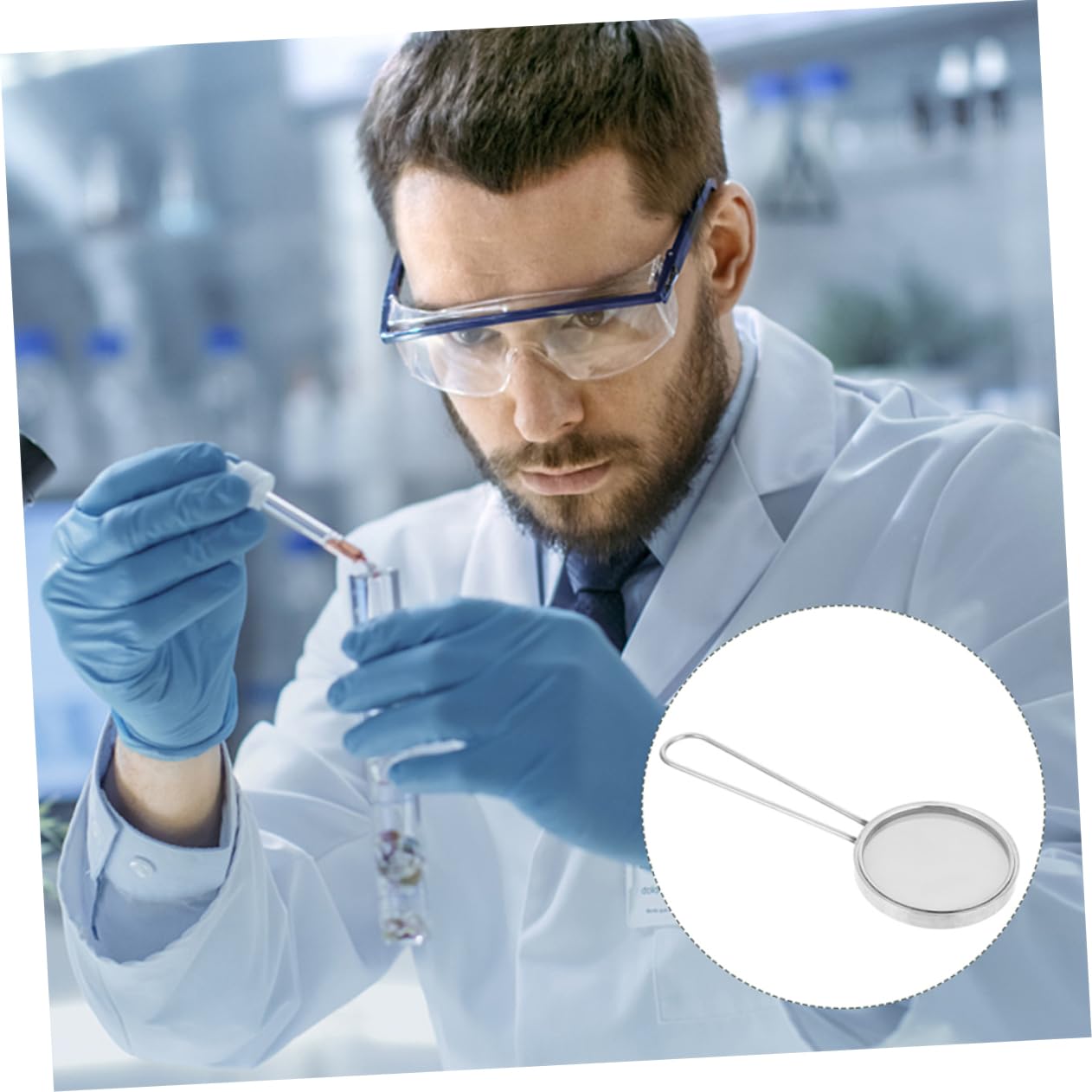 NAMOARLY Cell Sieve Standard Test Sieve Cell Strainer Tool Experimental Strainer Cone Filter Mesh Cell Filter Wire Sieve Science Experiment Tool Laboratory Test Sieve Stainless Steel Silver