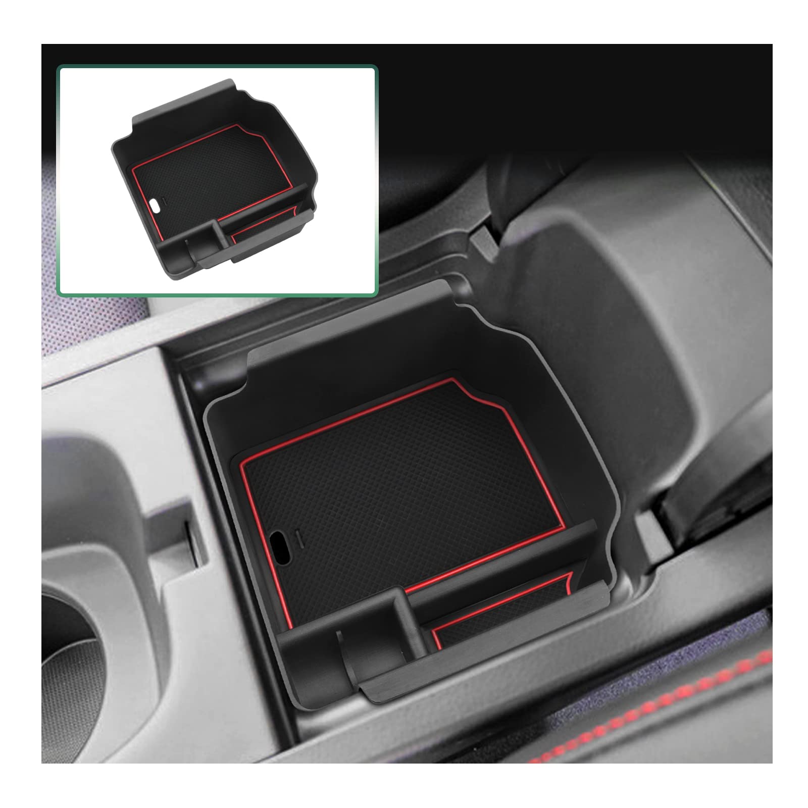 SXCY Center Console Organizer Tray For 2022-2025 Civic Si & 2023-2025 Acura Integra - Black Armrest Storage