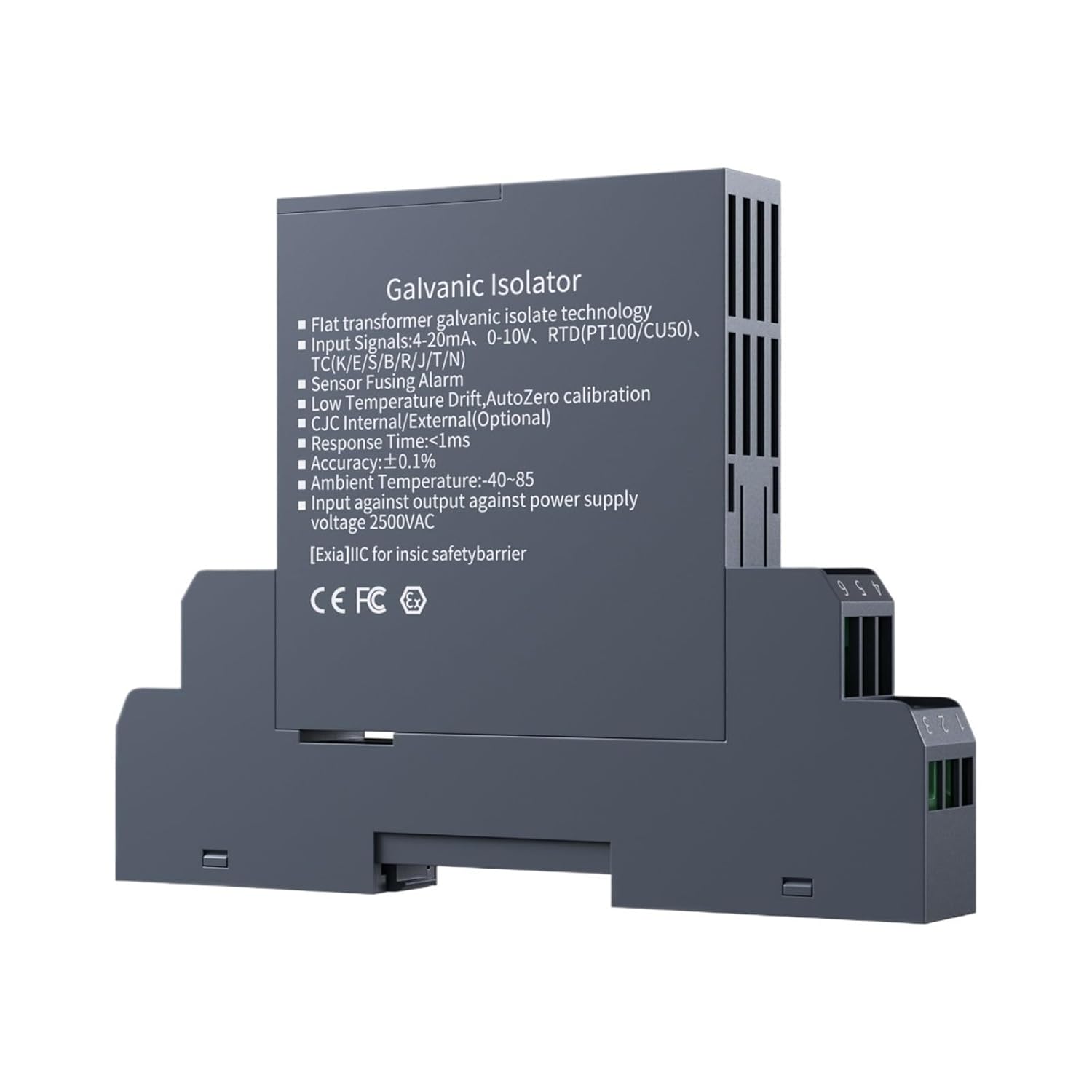 Signal Isolator 4-20mA to 0-10V 0-5V 1-5V Analog Converter to DC DC24V(Input 0-10mA,Output 0-10V)