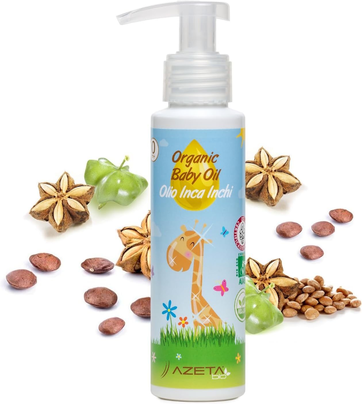 Certified Organic Baby Oil | AZETABIO | BPA Free | Toxic FREE | Non GMO | Set Of 2 | (100 ml each)