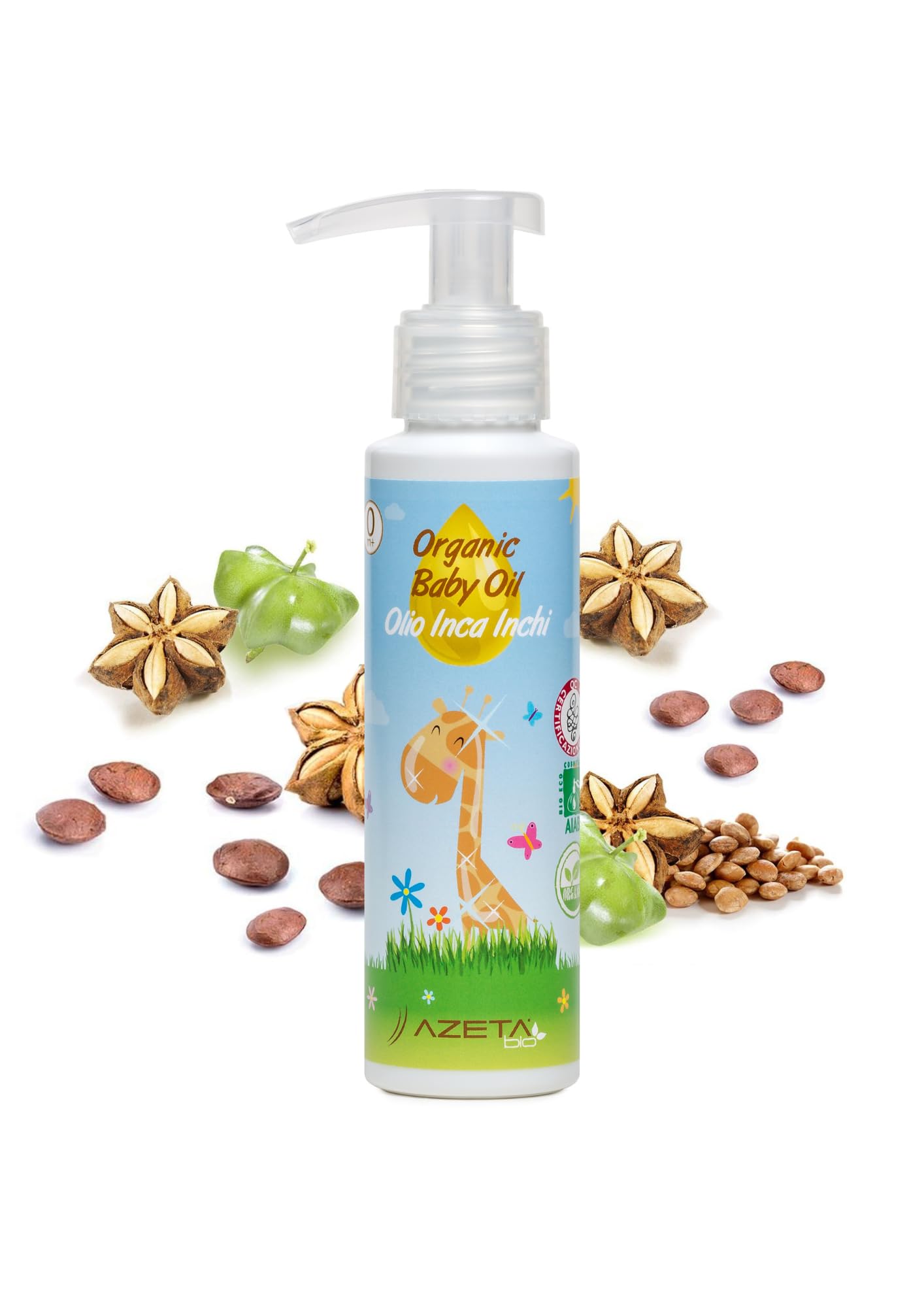 Certified Organic Baby Oil | AZETABIO | BPA Free | Toxic FREE | Non GMO | Set Of 2 | (100 ml each)