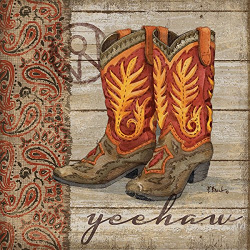 Fun, Wild West Cowboy Boots; Country Rustic Decor; Four 12 X 12 Print Posters #TOP1